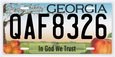 GA license plate QAF8326