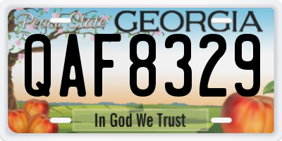 GA license plate QAF8329