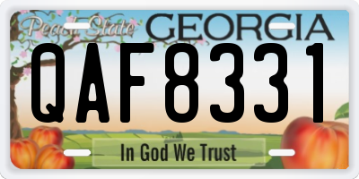 GA license plate QAF8331