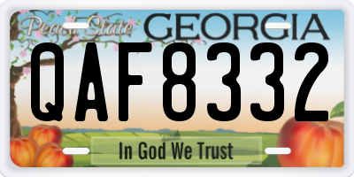 GA license plate QAF8332