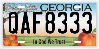 GA license plate QAF8333