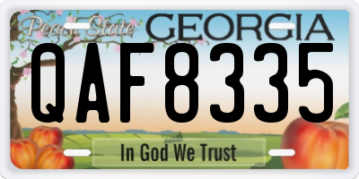 GA license plate QAF8335