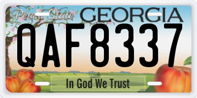 GA license plate QAF8337
