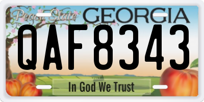 GA license plate QAF8343