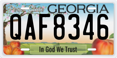 GA license plate QAF8346