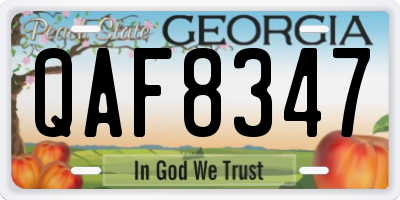 GA license plate QAF8347
