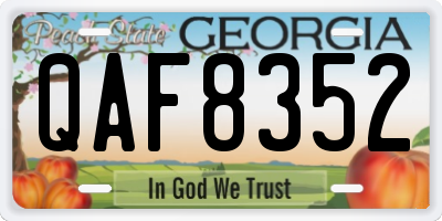 GA license plate QAF8352