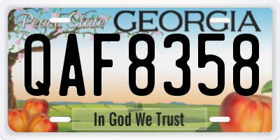 GA license plate QAF8358