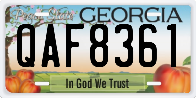 GA license plate QAF8361