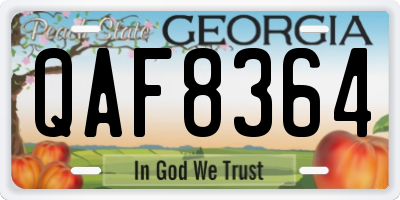 GA license plate QAF8364