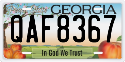 GA license plate QAF8367