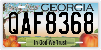 GA license plate QAF8368
