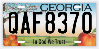 GA license plate QAF8370