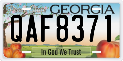 GA license plate QAF8371