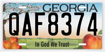 GA license plate QAF8374