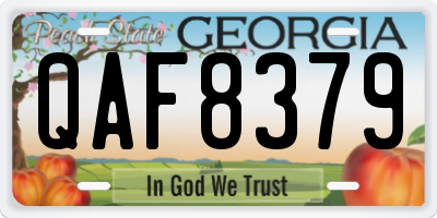 GA license plate QAF8379