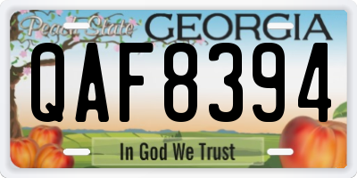 GA license plate QAF8394