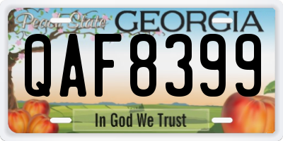 GA license plate QAF8399