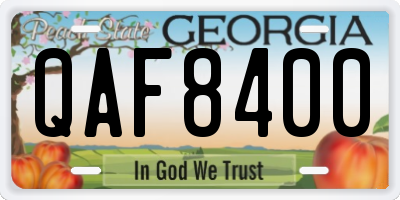 GA license plate QAF8400