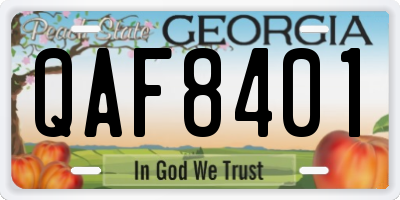 GA license plate QAF8401