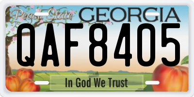 GA license plate QAF8405
