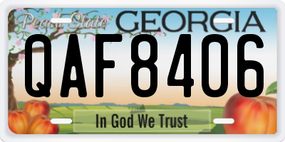 GA license plate QAF8406