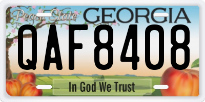 GA license plate QAF8408