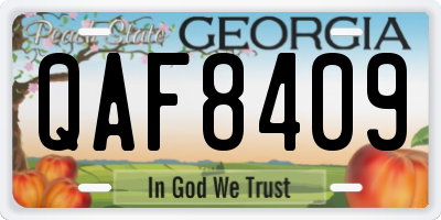 GA license plate QAF8409