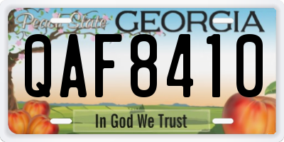 GA license plate QAF8410