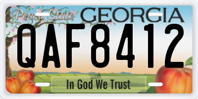 GA license plate QAF8412