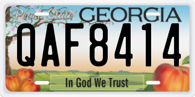 GA license plate QAF8414