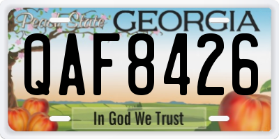 GA license plate QAF8426