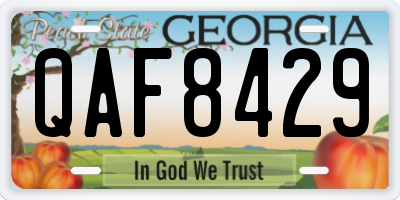 GA license plate QAF8429