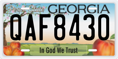 GA license plate QAF8430