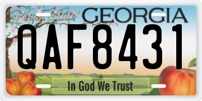 GA license plate QAF8431