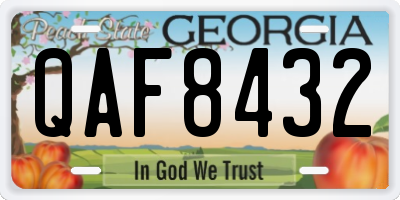 GA license plate QAF8432