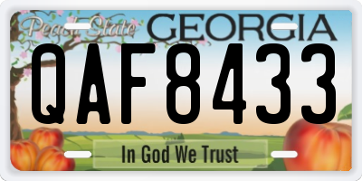 GA license plate QAF8433