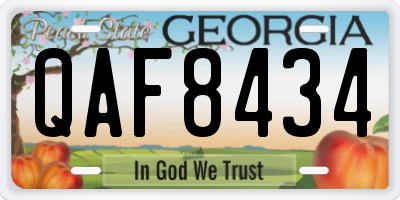GA license plate QAF8434