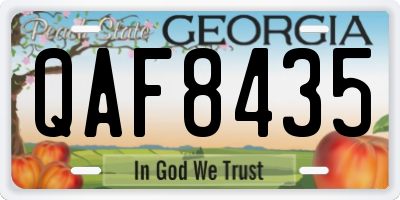 GA license plate QAF8435