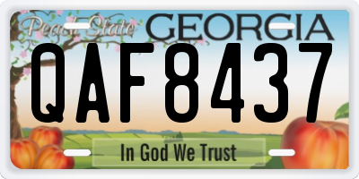 GA license plate QAF8437