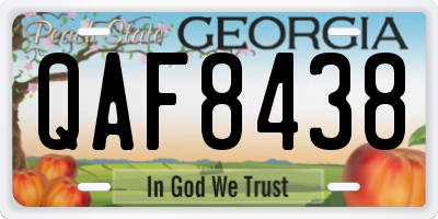 GA license plate QAF8438