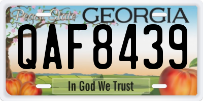 GA license plate QAF8439