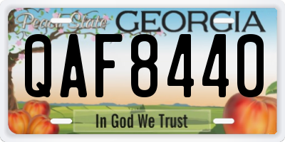 GA license plate QAF8440