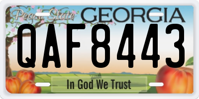 GA license plate QAF8443