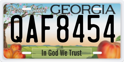 GA license plate QAF8454
