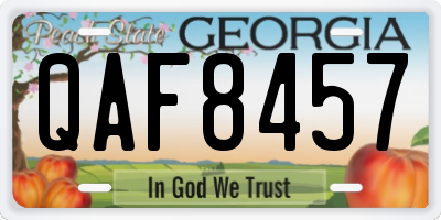 GA license plate QAF8457