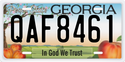 GA license plate QAF8461