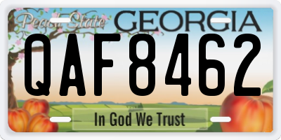 GA license plate QAF8462