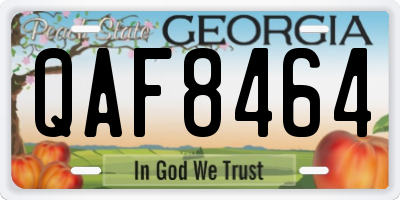GA license plate QAF8464