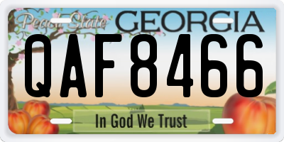 GA license plate QAF8466